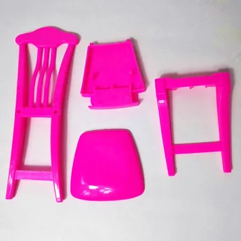 4 бр. / лот розово развъдник детски стол маса стол 1/6 за кукла Барби къща куклен мебели, играе в детските играчки у дома
