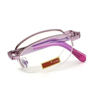 Анти-анти умора-Blu-ray очила за четене на жените и мъжете сгъваеми сгъваеми очила пресбиопия женски метални очила с оригиналната кутия