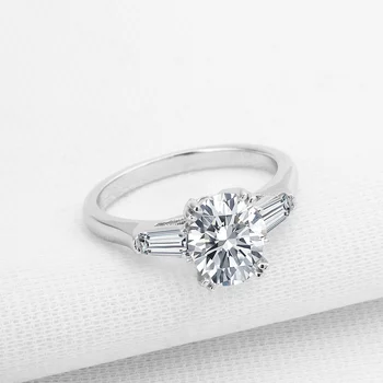 Пръстени за жени 2 ct 925 сребро, пръстени, мода жените сватбени бижута овални диаманти, Циркон женски сватбен подарък