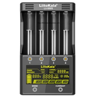 LiitoKala Lii-500S зарядно устройство 18650 и Зарядно устройство за 18650 26650 21700 AA AAA батерии тест на капацитета на батерията сензорно управление