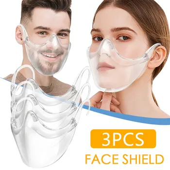 3шт прозрачна защитна маска пылезащитная защитна пластмасова прозрачна маска множество прозрачна маска за лице, маска за лице 6*