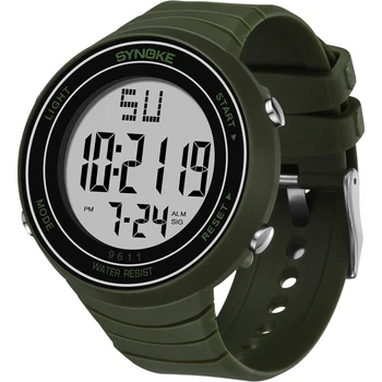 SYNOKE Watch Men Outdoor Sports Military Watch Large Dial LED Waterproof Men Аналогов Relogio Masculino Digital Watches Men