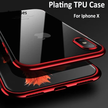 Прозрачен ултра тънък силиконов калъф за Iphonex Xs Xsmax XR позлатени Tpu за Iphone5 6 6S 6Plus 6Splus 7 7Plus 8 Plus phoon
