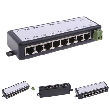8 port POE инжектор за IP видеонаблюдение камери за ВИДЕОНАБЛЮДЕНИЕ Power Over Ethernet адаптер