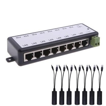 8 port POE инжектор за IP видеонаблюдение камери за ВИДЕОНАБЛЮДЕНИЕ Power Over Ethernet адаптер