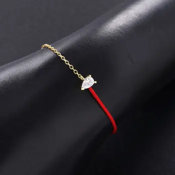 Moonmory 925 сребро червен кабел златна гривна за жени CZ Crystal половината червена, половината въже сребърна верига 2020 коледни подаръци