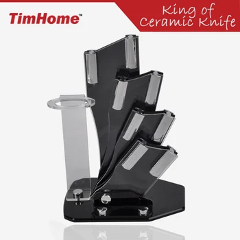 Timhome акрилни керамичен нож притежателя поставка за кухненски керамичен ножевого блок за съхранение на ножовете 3