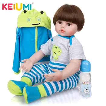 KEIUMI 24 Inch Fashion Baby Reborn Кукла 60 CM Cloth Body Lifelike Bebe Кукли-Toddler For Christmas Surprise Gifts Play Boy Toys
