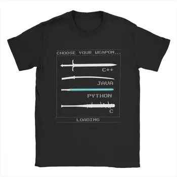 Онази Tshirt мъжки забавно C++, Java, Python тениска програмист, разработчик на Програмиране енкодер за кодиране на тениски, подарък за Рожден Ден тениска