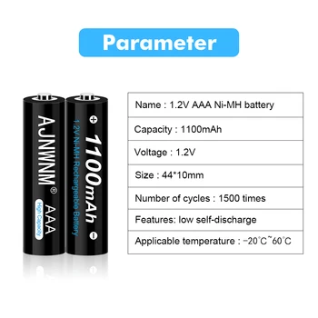 AJNWNM 1.2 V Ni-Mh AAA батерия 1100Mah батерии AAA
