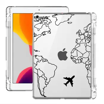 World Travel for Air 4 ipad Case 8th Generation 2020 г., с притежател на молив 10.5 12 9 Pro 11 2018 Clear Cover 7th 6th Mini 2 3 4 5