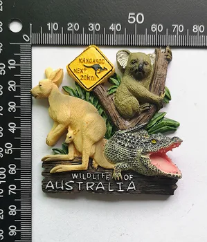 Австралия, Нова Зеландия, Аржентина животно Bradypod кенгуру акула туризъм незабравимо 3D смола хладилник Магнит за спомен