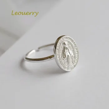 Leouerry 925 стерлинги сребърни бижута комплект на Дева Мария окачване/колиета/гривни/пръстени комплект за католическия религиозен комплекта бижута
