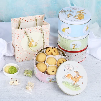 Нова Мода За Персонализиране На Нова Tin Бонбони, Бисквити Кутия С Торта Опаковка Кръгла Голям Сладък Кутия За Съхранение На Малка Стоманена Кутия За Рожден Ден