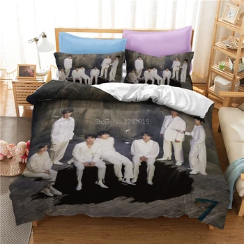 Корейската мъжка вокална група комплект постелки красиви момчета печат спално бельо спално бельо комплект пододеяльников за пуховых одеяла Twin Full Queen King Size