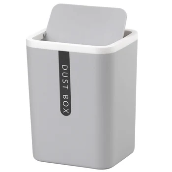 Нов настолен кофа за боклук малък мини кофа за боклук пластмасов боклук с тряской капак за домашния офис SCI88