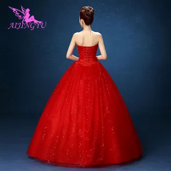 AIJINGYU 2021 custom made Customized new hot selling ball gown lace up back официални рокли на булката сватбена рокля WK869