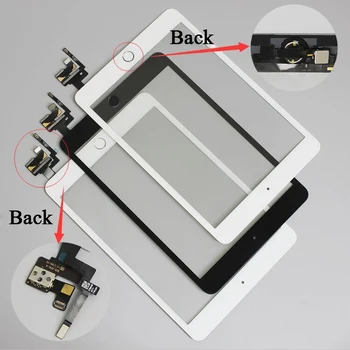 10 бр. / лот за iPad mini 1/2 mini 3 сензорен екран Digitizer Събрание с Home Button & Home Flex кабел + конектор IC