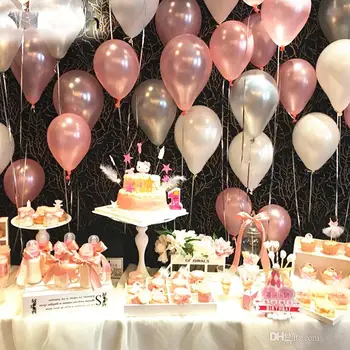 30шт 12 инчов цветен латекс балони розово злато конфети, балони Сватба, Рожден Ден декор глобуси Нова година, коледни аксесоари
