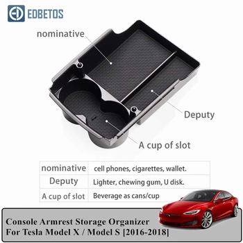 Централната Конзола Подлакътник На Кутия За Съхранение За Tesla Model X 2016 2017 2018 Организатор На Съхранение В Жабката Тава Контейнер За Tesla Model S