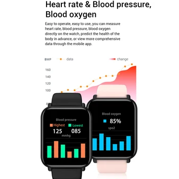 Пълен Сензорен Смарт Часовници На Мъже, Жени Потребителски Часовници Тапети Мода Фитнес Тракер, Ip68 Водоустойчив Спорт Smartwatch Кръвното Налягане