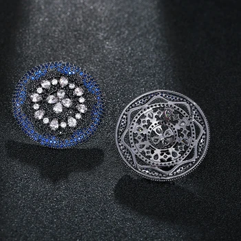 ГАОЛА мода Бохемия стил на кубичен цирконий Crystal кръглата форма на обеци розово жените син цвят обеци, Модни бижута