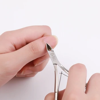 Неръждаема стомана кожичките на ноктите тласкач двойно края на мъртвата кожа на епидермиса За отстраняване на нокти тласкач за премахване на маникюр, педикюр инструмент