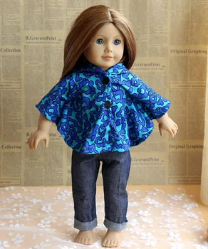 2 бр./компл. кукла облекло наметало обличам дънки за 18 инча американската кукла принцеса момиче кукла играчки за подарък
