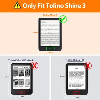 Калъф за Tolino Shine 3 Case Ereader с ръчно собственик, кожен калъф Tolino Shine 3 с високо качество Capa