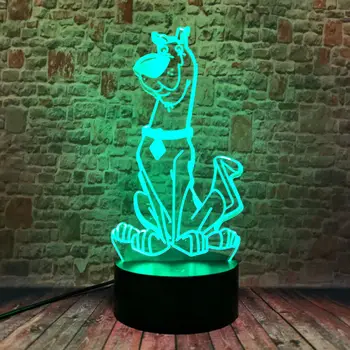 Скуби Ду аниме фигурки модел 3D илюзия led нощна светлина в 7 цвята промяна маса светлината играчки