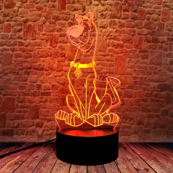 Скуби Ду аниме фигурки модел 3D илюзия led нощна светлина в 7 цвята промяна маса светлината играчки