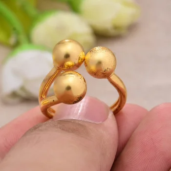 Annayoyo Dubai France 24-КАРАТОВО Round Bead gold color Rings Dubai rings For women Twist African Round Party сватбени подаръци пръстени подарък