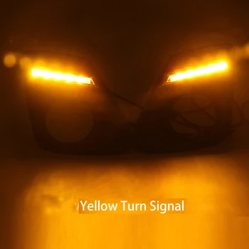 2pcs led дневни светлини за Toyota Corolla 2011 2012 2013 12V Car White LED DRL Yellow Turn Signal Light Waterproof
