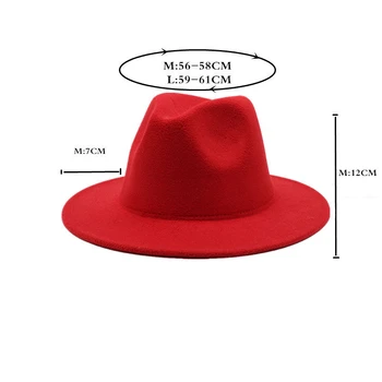 56-61 см мъже жени черно червено лоскутный вълнен филц дискета Джаз филц шапки с панделка група широка периферия Панама мека мъжка шапка официална шапка