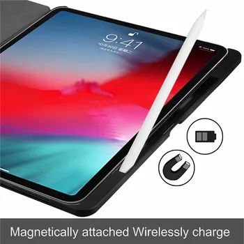 Магнитен калъф за iPad Pro 11 калъф с молив притежателя изкуствена кожа smart-калъф за авто сън / пробуждане за iPad Pro 11 2018 Case