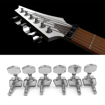 6шт акустична китара двигатели глави дръжки народни дървени китарните струни тунинг клечки тунер (3 леви и 3 десни)