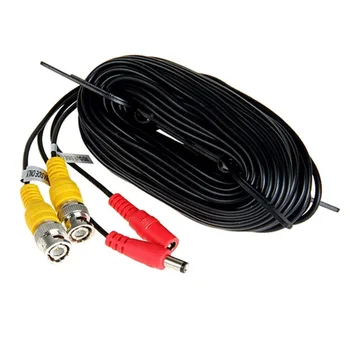 Компютърни кабели ВИДЕОНАБЛЮДЕНИЕ DVR камера за видео DC Power Security BNC удължител на кабела от 10-50м (Дължина на кабела: 50 m, цвят: черен)