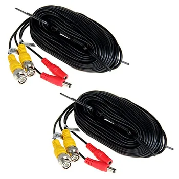 Компютърни кабели ВИДЕОНАБЛЮДЕНИЕ DVR камера за видео DC Power Security BNC удължител на кабела от 10-50м (Дължина на кабела: 50 m, цвят: черен)