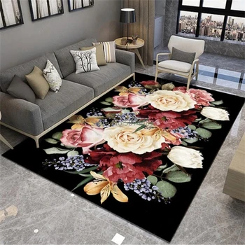 3D creative цветя печатни килим коридор нескользящие подложки всекидневна, маса, разтегателен големи килими спалня нощни килими