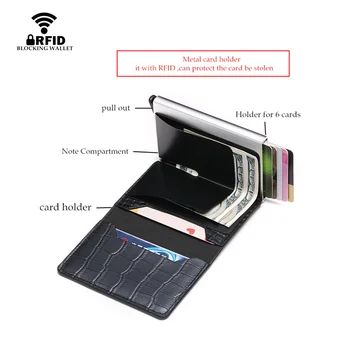 BISI Горо 2020 заключване на портфейла RFID кредитната карта на притежателя на черен притежателя на картата алуминиев тънък метал карта ID на притежателя на Dropshipping