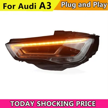 докса Car Styling For AUDI A3 Far 2013 2016 For audi A3 head lamp led DRL front Bi-Xenon Double Lens Beam HID KIT