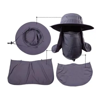 4 цвят UV-защита на лицето, врата клапа Sun Cap с маска, лента за глава риболов, туризъм слънце, дъжд шапка