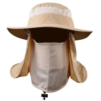 4 цвят UV-защита на лицето, врата клапа Sun Cap с маска, лента за глава риболов, туризъм слънце, дъжд шапка