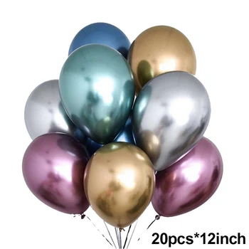 20pcs конфети, балони набор от розово злато, металик, хром балон, рожден ден украса на сватба, годишнина, подарък Globos Party Supplies