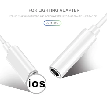IOS 11 12 13 адаптер за слушалки за iPhone 7 6 8 11 X слушалки, AUX Adaptador за ципове до 3.5 мм женски мъжки адаптер за зарядно устройство