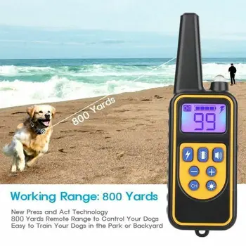 пет 800м Electric Dog Training Collar Пет Remote Control Waterproof Rechargeable with LCD Display for All Size Bark-stop Collars