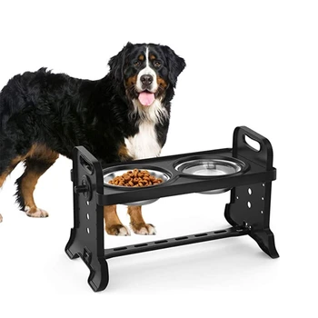 Мини издигнати двойни куче купата регулируема височина Pet Feeding Dish Устройство M68E