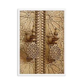 Мароко Врати, Стени На Изкуството, Платно За Живопис Злато Архитектура Nordic Плакат Стенни Картини За Хола Декоративни Без Рамка