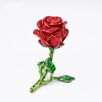 Роза форма на декоративни окачени бижута, ключодържател bmw Пръстен за съхранение на подарък за свети Валентин