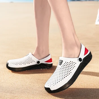 2020 нов Глинен съд Сабо летни обувки унисекс летни плажни сандали мъжки Глинен съд с плоски дупки обувки Ман плуване чехли и сандали